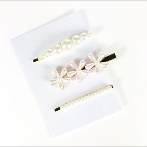 Barrette Hair Pin Clip Pearl Flower Wedding-84